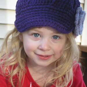 Holiday Girl Hat Baby Hat Newsboy Hat with Flower Unisex image 1