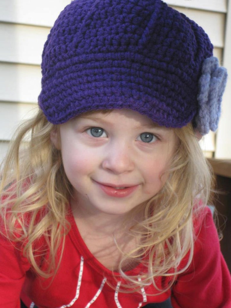 Holiday Girl Hat Baby Hat Newsboy Hat with Flower Unisex image 1