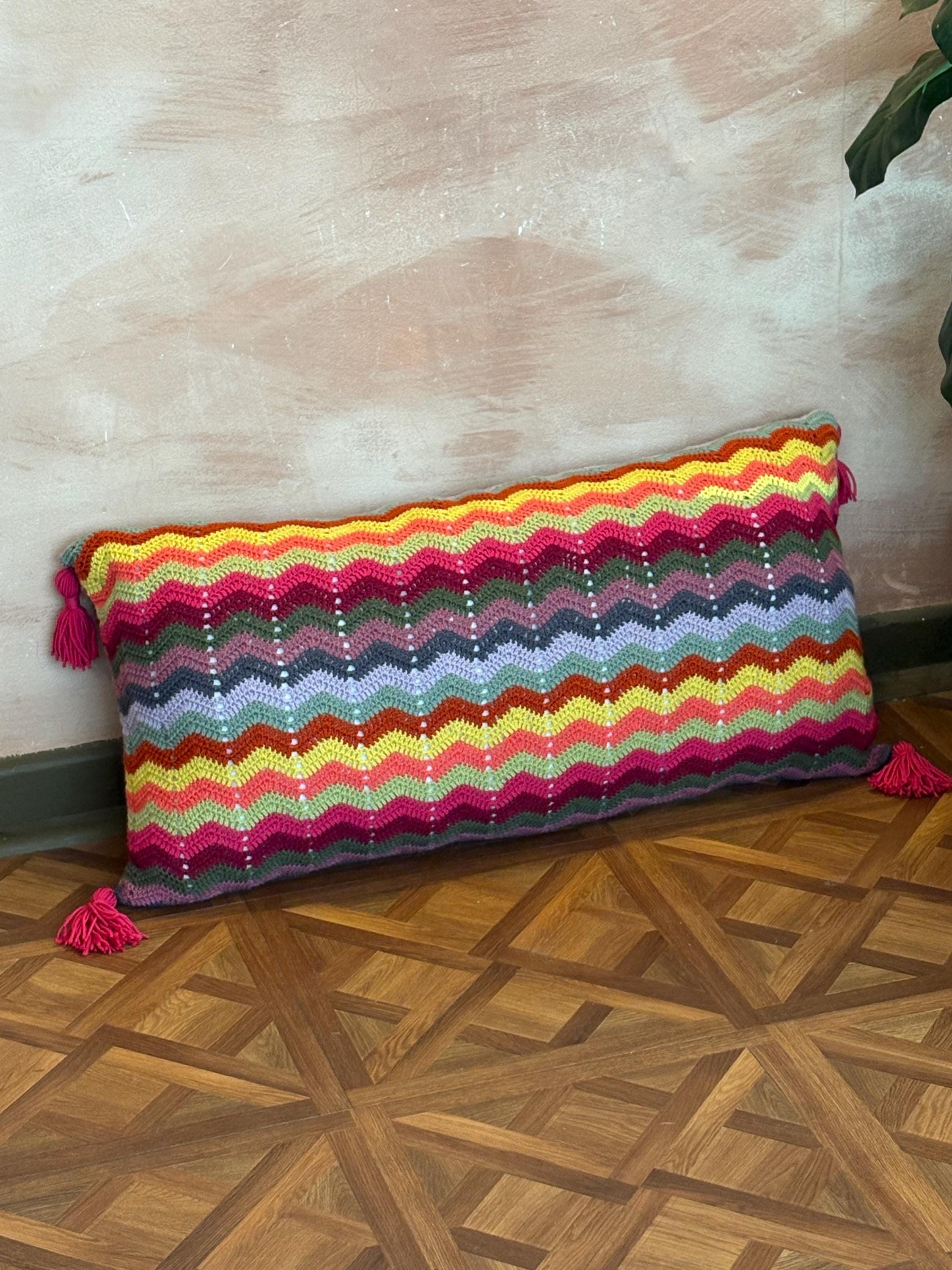 40 Paid and Free Crochet Chevron Patterns To Try Today 20 Chevron Bolster Cushion Crochet