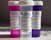 Pink Purple Hangover Kit Pill Bottle | Prefilled Custom Bachelorette Favor | Recovery Survival Kit | Morning After Kit, Wedding, Birthday
