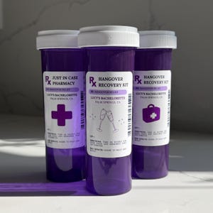 Hangover Kit | Pill Bottle Hangover Kit | Prescription Bottle Party Favor | 21st Birthday Party Favor | Bachelorette Party Favor | Wedding