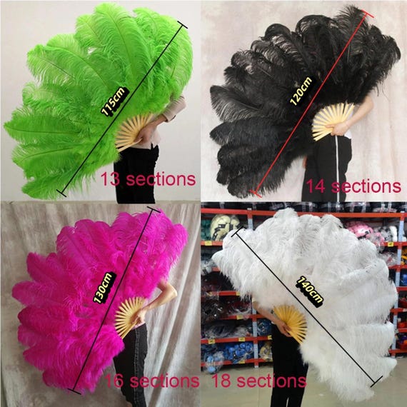 FEATHER CLOTH SETUP 未使用 Large Ostrich Feather Fan, Burlesque Showgirl Costume, Photoshoot