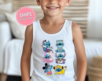 Kids Stitch Disney Tank Top Disney Kids Tank Top Disney Stitch Tank Top Stitch Tank Top Lilo Bow Tank Top Disneyland Tank Top