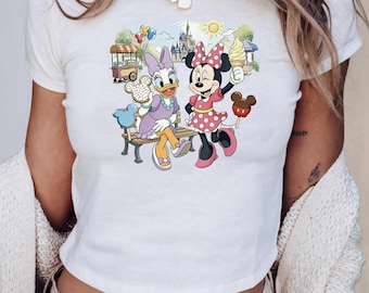 Disney Minnie and Daisy Baby Tee Disney Baby Tee Disney Girls Trip Crop Top Y2K Disney Crop Tank Top Disneyland Girls Trip Cute Baby Tee