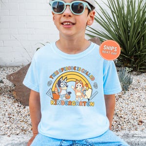 Blue Dog Hello Kindergarten Shirt Comfort Colors Back To School Shirt Blue Dog Kindergarten Shirt Kids Kinderg Shirt School Shirt Toddler