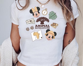 Disney Animal Kingdom Baby Tee Mickey and Friends Crop Top Disney Trip Matching Cropped Tank Top WDW Disneyland Safari Trip Baby Tank Top