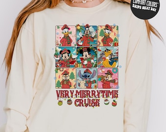 Mickey & Friends Christmas Long Sleeve Shirt Comfort Colors® Shirt Pirates Christmas Lights Sweatshirt Yo Ho A Christmas Life For Me Shirt
