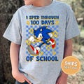 100 Days of School Sonic Shirt School Shirt 100 Days Sonic Shirt Toddler Shirt 100th Day Of School Celebration Teacher Gift Shirt