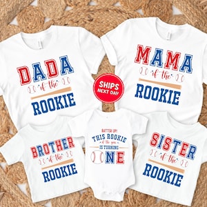 Custom Baseball Birthday Family Shirt Rookie of the Year Shirt Sports Birthday Boy Shirt Matching Family Birthday Tee  First Birthday Shirt