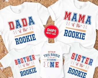 Custom Baseball Birthday Family Shirt Rookie of the Year Shirt Sports Birthday Boy Shirt Matching Family Birthday Tee  First Birthday Shirt