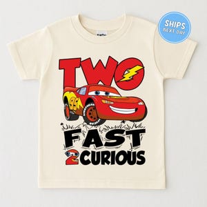 Lightning McQueen Birthday Shirt Two Fast Disney Cars Birthday Shirt Second Birthday Party Boys Shirt Pit Crew 2nd Birthday Shirt Gift Kids