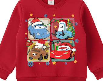 Disney Cars  Christmas Shirt  Christmas Shirt Merry Christmas Shirt Cars Lightning Mcqueen Christmas Sweatshirt Disneyland Xmas Shirt