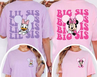 Camiseta familiar de Disney Mickey y sus amigos, camiseta a juego para hermana mayor y hermana menor, camiseta personalizada de Disney para viajes en grupo de Disney, camisetas Comfort Colors®