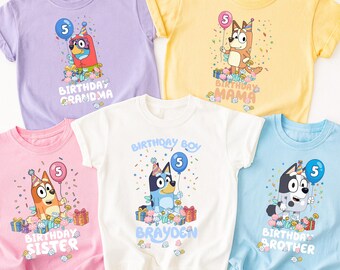 Camiseta personalizada de cumpleaños para niño de Blue Dog Comfort Colors® Camiseta de Blue Dog Camisetas de cumpleaños a juego Camiseta personalizada de cumpleaños para niño pequeño de Blue Dog