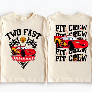 Custom Lightning McQueen Birthday Shirt Personalized Disney Cars Birthday Shirt Two Fast Birthday Party Shirt Pit Crew Birthday Shirt Gift