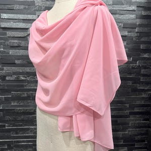 Pink Rose  Sheer Chiffon Shawl Wrap Scarf Bolero with Rhinestones