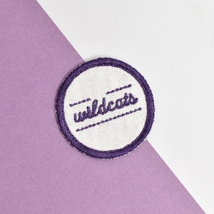 Purple and White Gameday Patch – Tailgate & College Spirit Accessory
