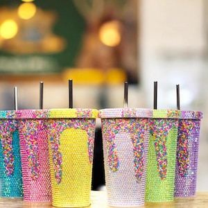 Bling Rhinestone Tumbler, Glitter Tumbler Cup, Bling Tumbler, Bedazzled Tumbler, Handmade gift, Bling Birthday Gifts for Daughter, Sister