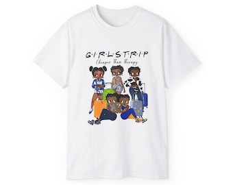 Girlstrip Roadtrip Illustration Tee | Travel Friends Luggage Graphic Shirt