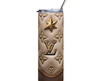 Realistic Looking Gold Print Pattern Stainless Steel Tumbler | 20oz Luxury Logo Travel Cup