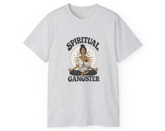 Spiritual Gangster Tee | Meditation Buddha Illustration, Om Symbol, Yoga Shirt