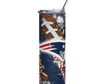Patriotic Football Tumbler | 20oz Stainless Steel Skinny Tumbler