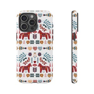 Dala Horse Phone Case: Swedish Floral Tough Protective Cover image 7