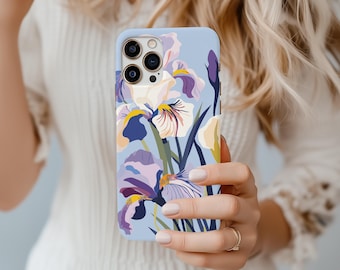 Februar Birthday Flower Iris Handyhülle: Florale iPhone & Samsung Hülle