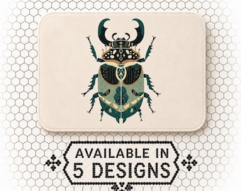 Botanical Insect Accent Mat | Botanical Insect Illustration