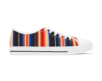 Mexikanische Sarapes Style Low Top Sneakers: Bunte Segeltuchschuhe
