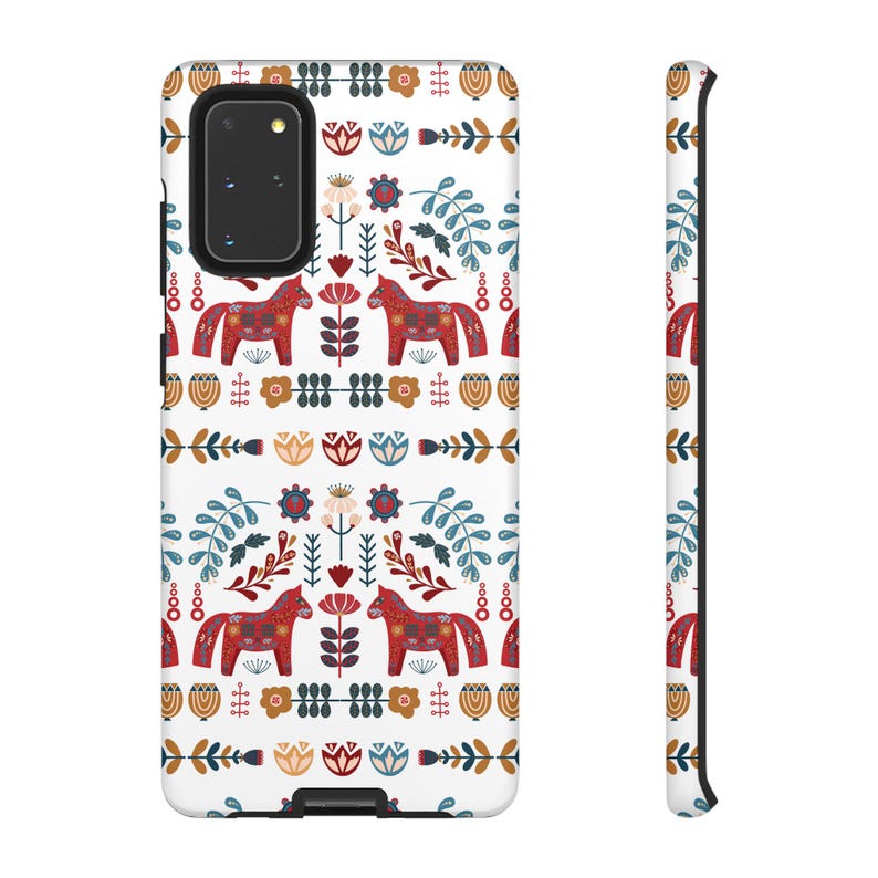 Dala Horse Phone Case: Swedish Floral Tough Protective Cover image 8