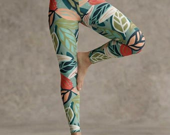 Tropical Floral Leggings | Yoga Leggings