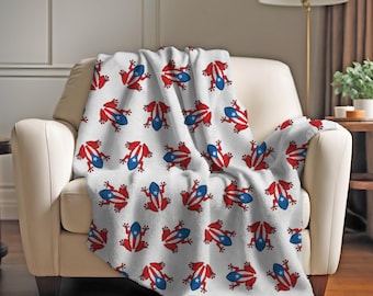 Coqui Plush Blanket: Puerto Rican Flag Velveteen Throw