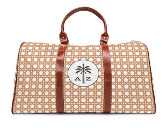 Preppy Bag Rattan Printed Duffle Bag for Tropical travel Rattan Duffle Waterproof Boho Chic Monogrammed Carry on Preppy Gym Bag