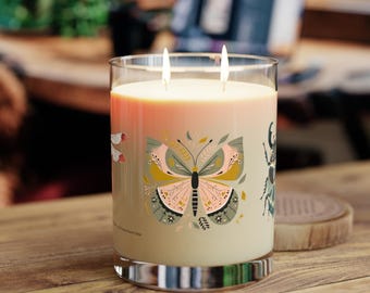 Botanical Insect Illustration Candle, 11oz Glass Jar