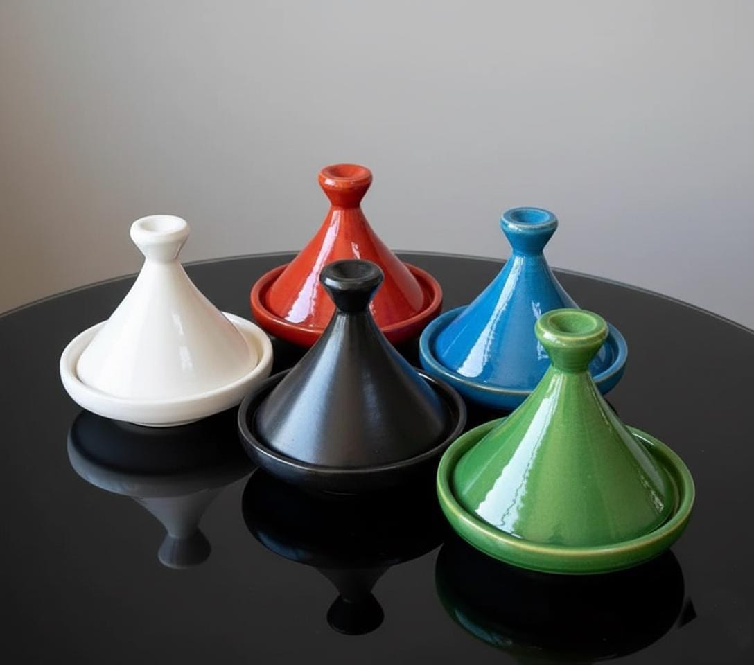 Tajine Individuel Tatoué Bleu Nuit 23 Cm - Cuisson Traditionnelle Marocaine