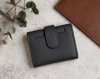 Portafoglio unisex in pelle con porta carte a scomparsa, sottile e minimalista, con porta carte automatico da tasca frontale, regalo per papà.