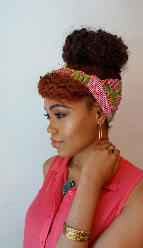Satin Lined Wide Headband Wrap Pineapple Messy Bun Wrap Ankara Etsy