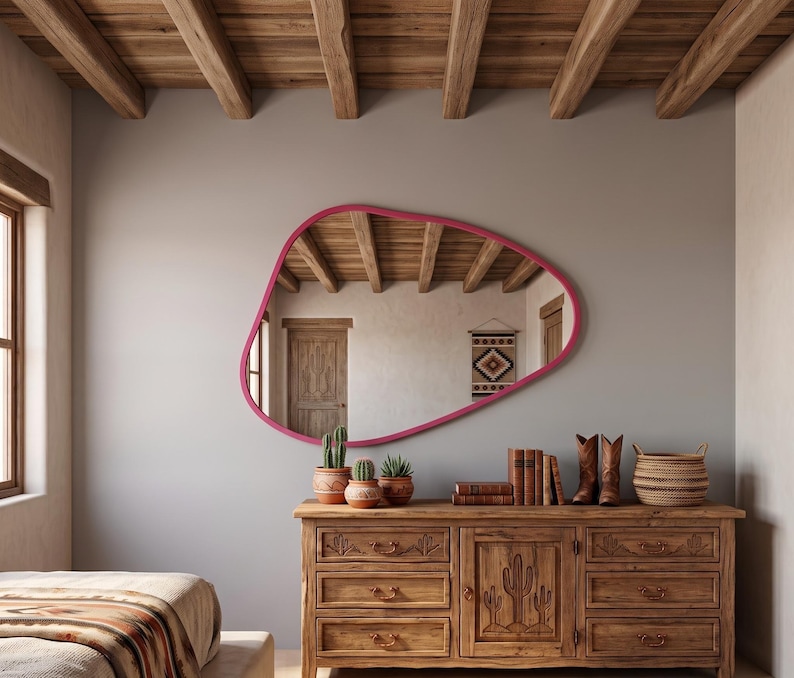 magenta wall mirror
