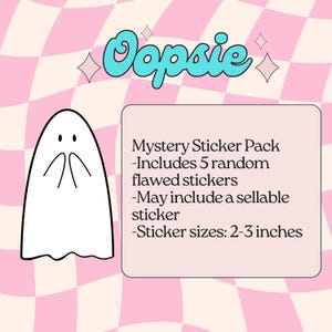Oopsie Sticker Bundle | B-Grade Stickers| Discounted Imperfect Sticker Grab Bag | Mystery Pack