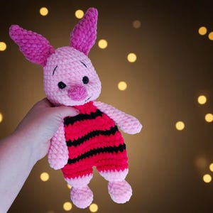 7in1 Winnie the Pooh friends , Piglet, Rabbit , Kangaroo, Donkey, Tigger, Elephant Crochet Pattern Amigurumi Comforter Snuggler PDF EN DE Fr image 16