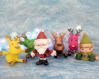 Pack de figuras navideñas 3D en formato STL con archivos listos para imprimir. Ideal como regalo de Navidad. Impresión 3D, decoración navideña, decoración impresa en 3D.