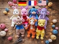 7in1 Winnie the Pooh friends , Piglet, Rabbit , Kangaroo, Donkey, Tigger, Elephant Crochet Pattern Amigurumi Comforter Snuggler PDF EN DE Fr