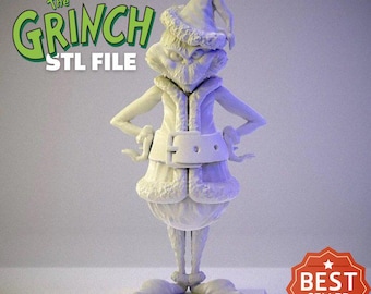 Figura de Grinch STL / Impresión 3D / Impresión 3D / Grinchmas / Regalo divertido / Modelo / Regalo de Navidad / Decoración de Año Nuevo