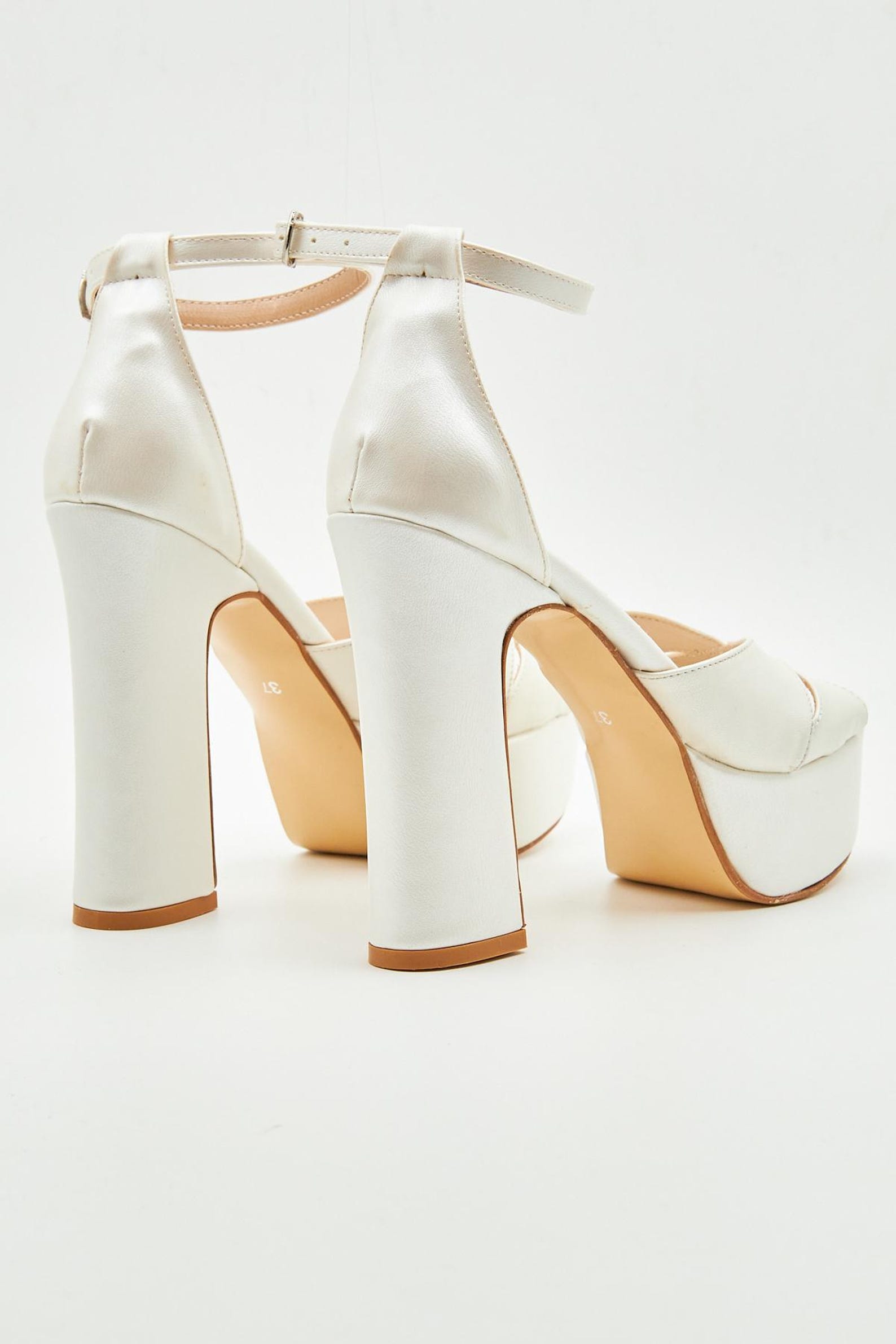 Triss White Platform High Heels for Brides 13 Cm Heel, Elegant — free download