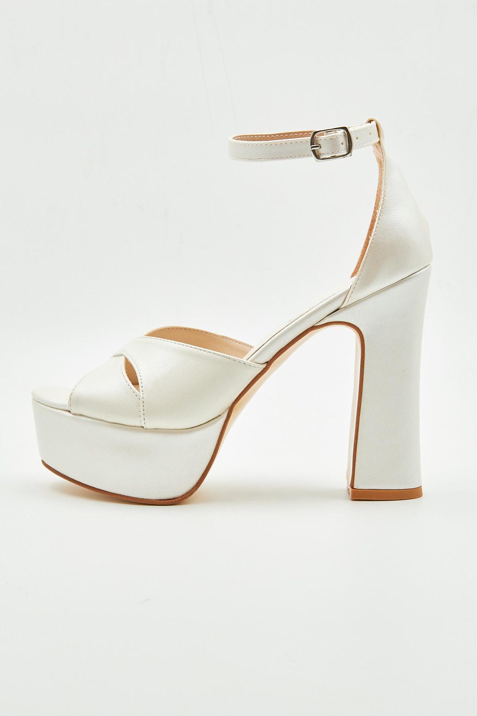 Triss White Platform High Heels for Brides 13 Cm Heel, Elegant — free download