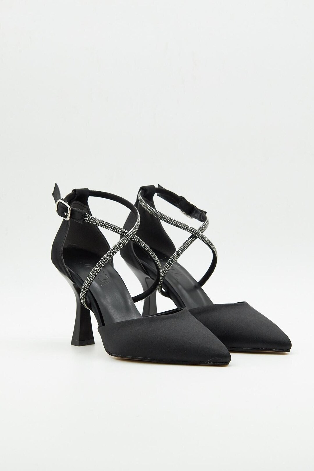 HIGH HEELS ONE STRAP IN BLACK GOATSKIN main image 1