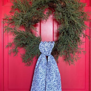 Blue Floral Wreath Sash