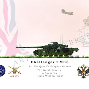 Challenger 1 Mk3 Tank, Digital Print, military art, wall art
