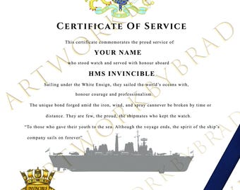 Certificado personalizado de la Guardia de Granaderos / Juramento de Lealtad / Regalo para veteranos del ejército británico